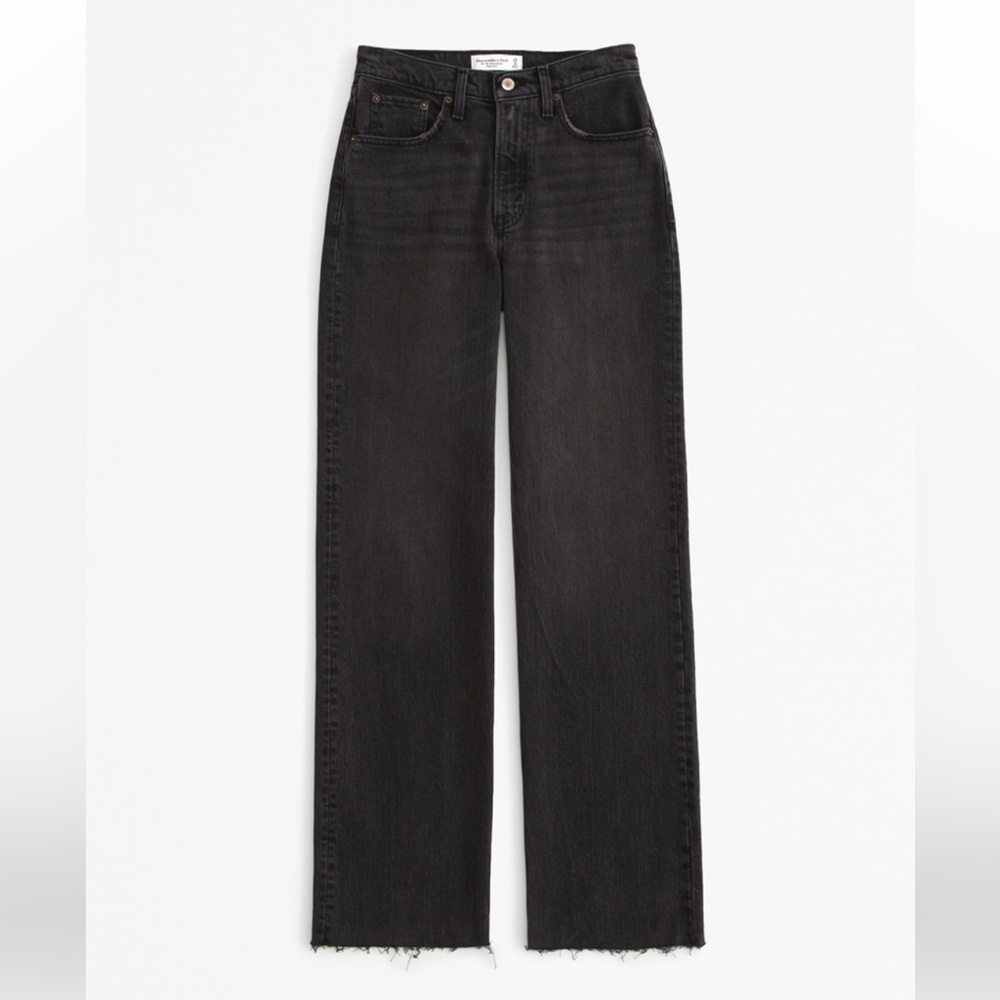 Abercrombie & Fitch Women's Black Curve Love 90s Relaxed Jeans